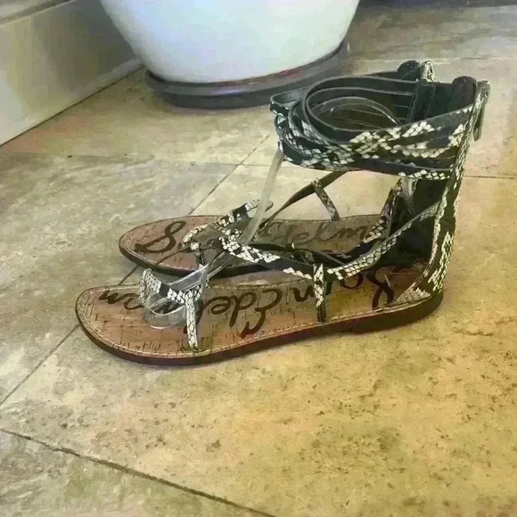 Sam Edelman Glenda gladiator snake embossed sandals. Good condition. Size 9.5. - Picture 5 of 14
